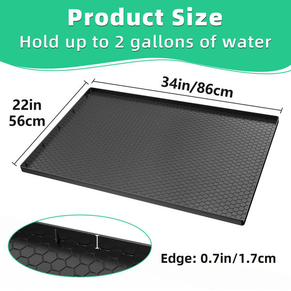 PoYang 34"x22" for Under Sink Mat: Silicone Under Sink Mats for Kitchen Waterproof, Kitchen Bathroom Sink Cabinet Protector Mat for Under Sink Liner, Under Sink Tray Prevent Drips Leaks, Black