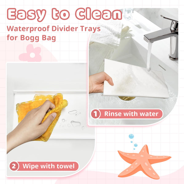 PoYang Divider Tray for Baby Bogg Bag Accessories Inserts 2 Pack for Baby Bogg Bag Divider Tray, Waterproof Insert for Mini Simply Southern Bogg Beach Bag, Organize Bogg Bag Insert & Divide Bog Bag