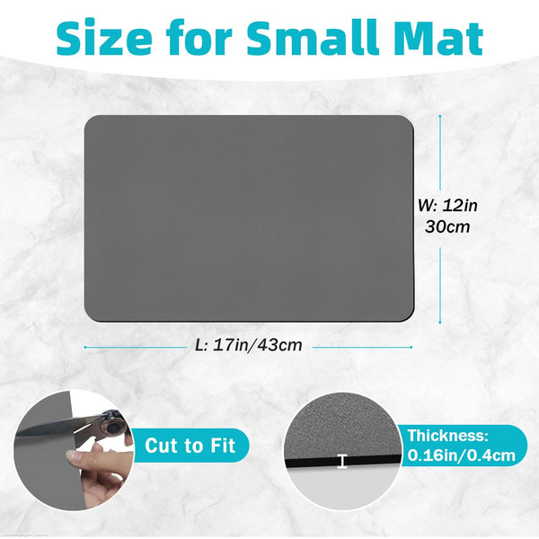 PoYang Coffee Mat 17"x12" Small Coffee Bar Mat, Hide Stain Coffee Maker Mat for Countertops, Absorbent Coffee Matt for Counter, Coffee Station Mat Quick Dry, Anti-Slip Coffee Machine Mat, Grey