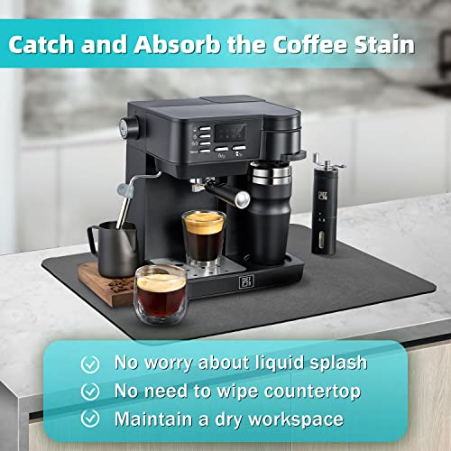 Coffee Mat for Countertops ,Coffee Bar Accessories Fit Under Coffee Maker Espresso Machine, Absorbent Hide Stain Rubber Mat for Countertop ,Dish