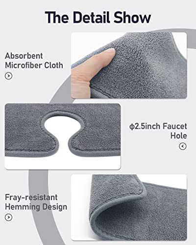 Faucet Mat for Kitchen Sink: PoYang Kitchen Sink Splash Guard Behind Faucet, Kitchen Faucet Absorbent Mat, Sink Faucet Mat, Microfiber Cloth Faucet Mat, Machine Washable (4 Pack, 24''x 5.1'')