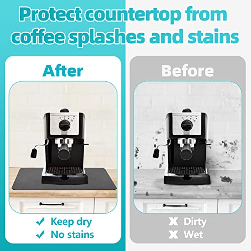 Coffee Maker Mat for Countertops: Coffee Mat Absorbent Coffee Bar Mat for  Kitchen Hide Stain Rubber Backed, 20 X 24 Coffee Bar Accessories Fit Under  Coffee Machine Coffee Pot Appliance Mats (Black)
